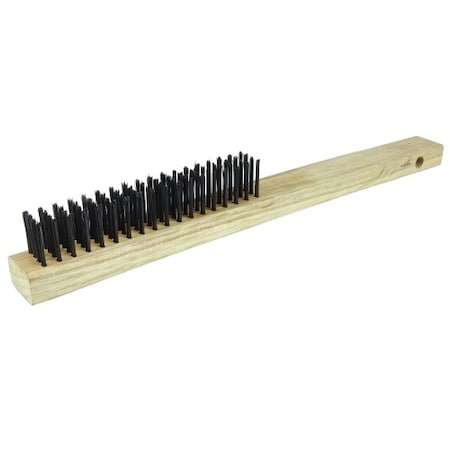 Weiler Vortec Pro Wire Scratch Brush, .012 Carbon Steel Fill, 4 x 19 Rows 25201